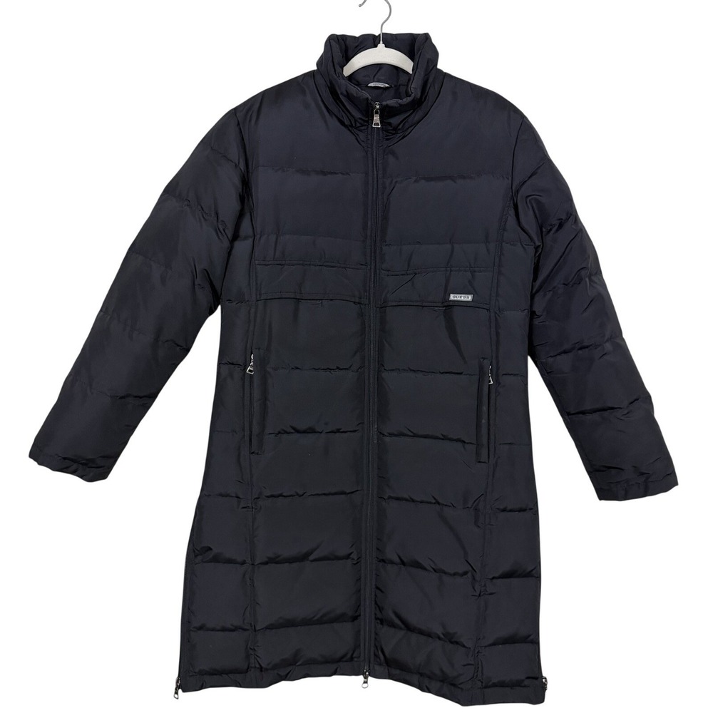Vintage 90s Y2K Guess Down‎ Puffer Jacket Women's Sz M Black Goth Cyberpunk City